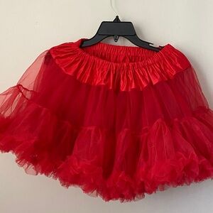 Elegant Red Tulle Skirt